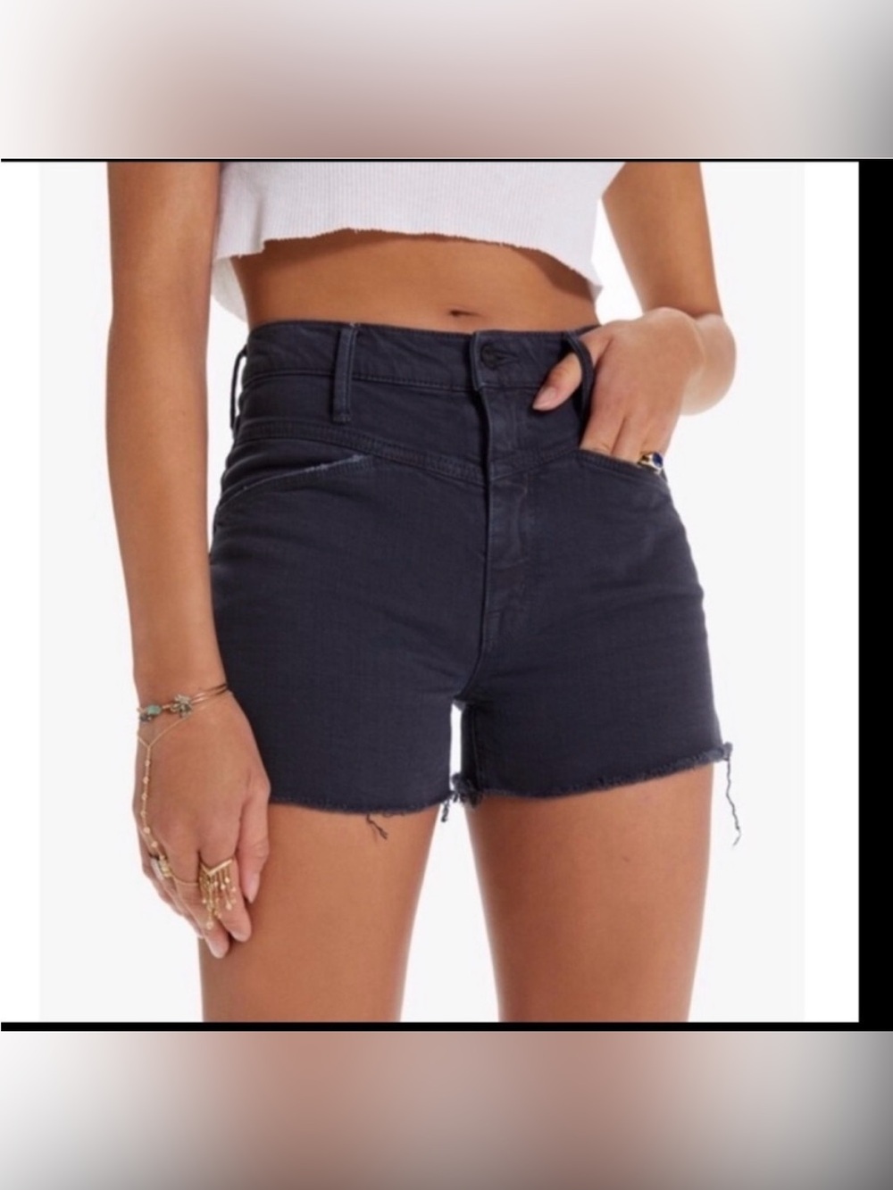 MOTHER SUPERIOR THE DAZZLER FRONT YOKE SHORT FRAY FADED BLACK 31